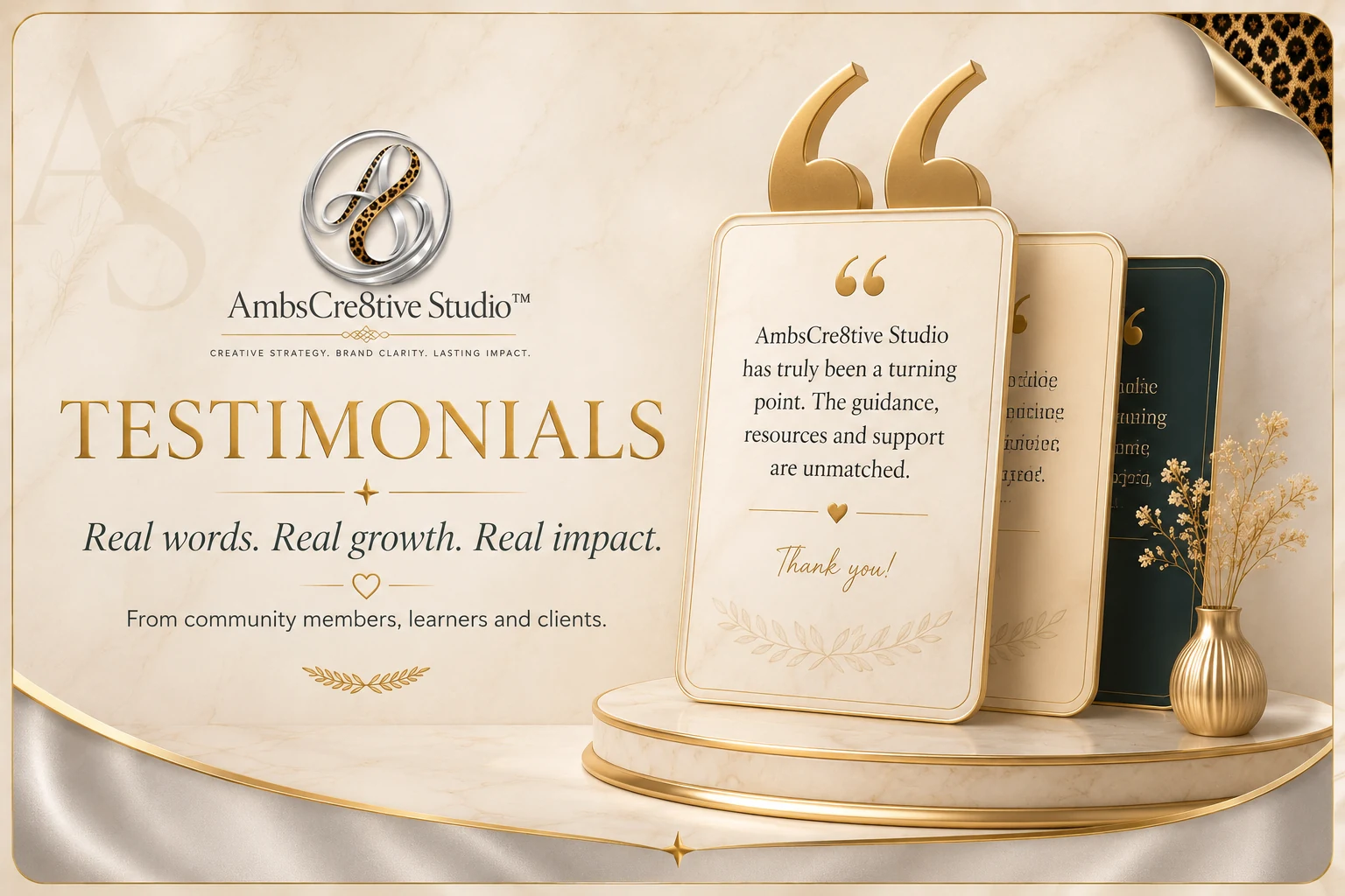 Testimonials for AmbsCre8tive Studio