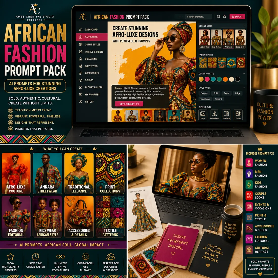 African Fashion Prompt Pack preview