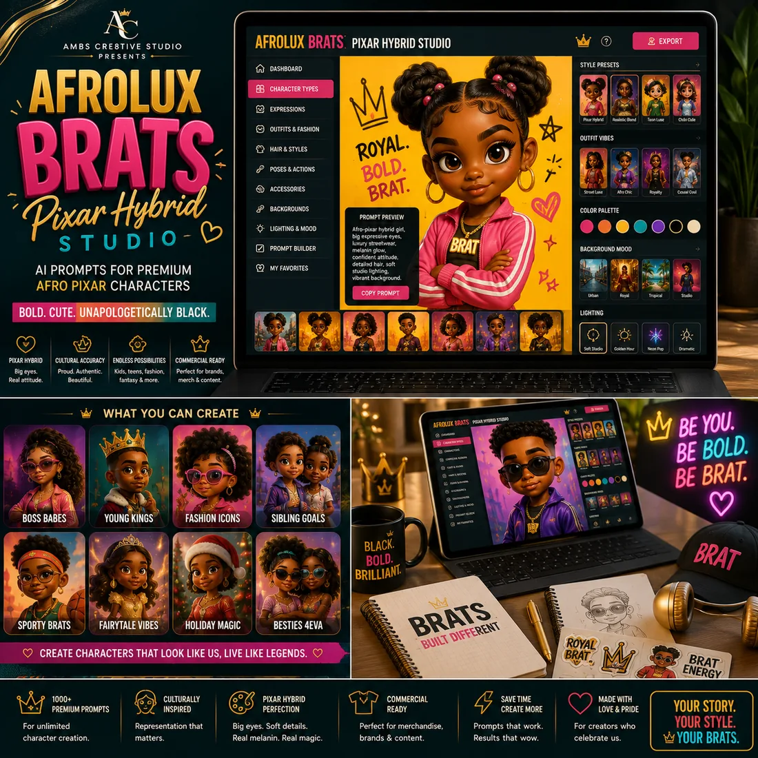 AfroLuxe Bratz/Pixar Hybrid Studio preview