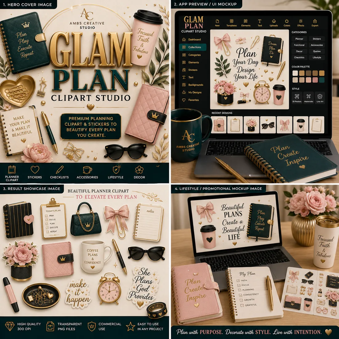 Glam Plan Clipart Studio preview