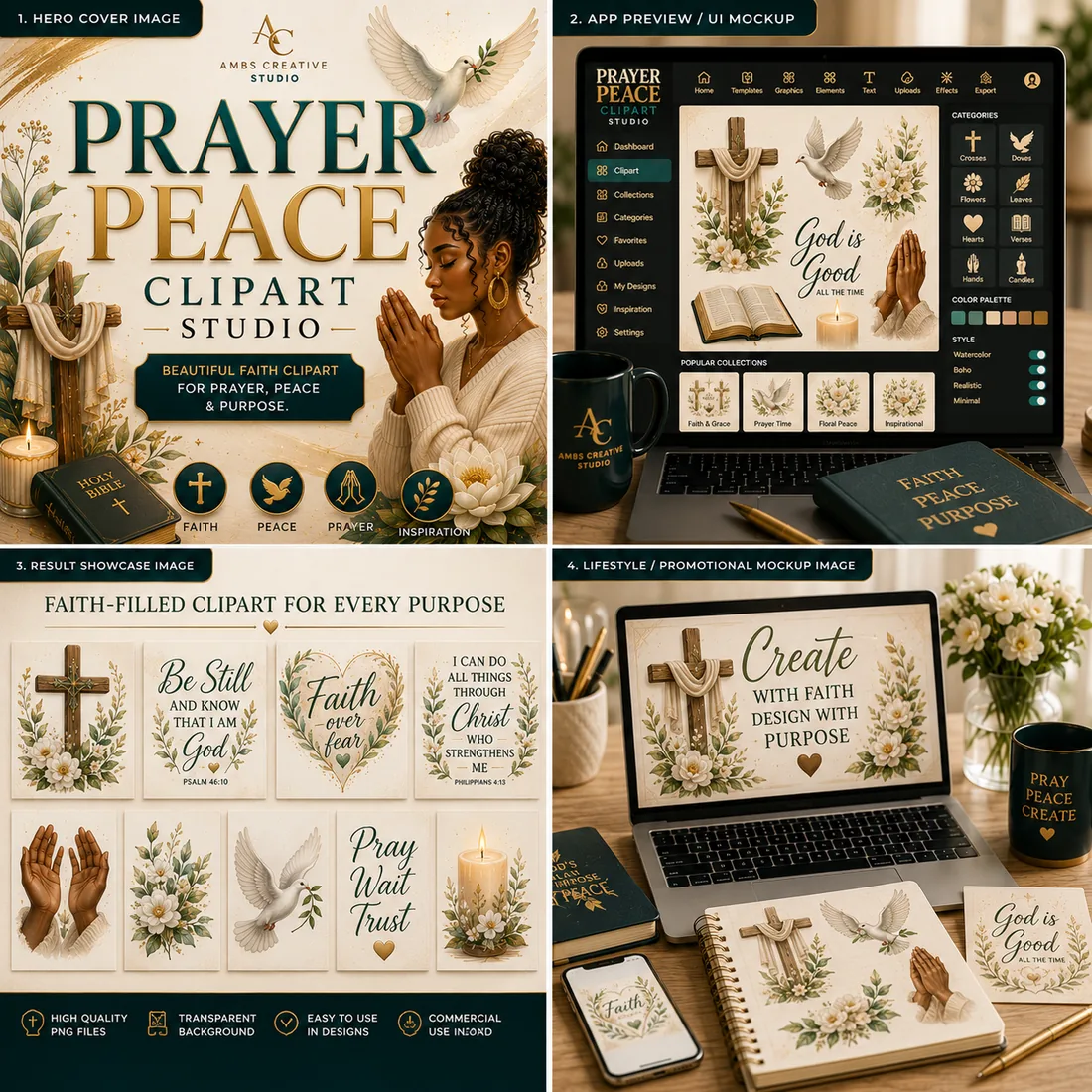 Prayer & Peace Clipart Studio preview